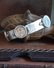 Schaef Designs Mercury Dime & Sterling Silver Bangle Stacking Bracelet | Arizona 