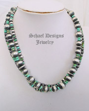 Turquoise & Multi size sterling silver Navajo Pearl 3 strand Southwestern necklace | Arizona 