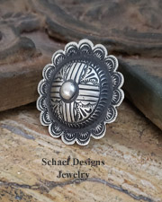  Vince Platero stamped sterling silver adjustable Zia ring | Schaef Designs | Arizona 