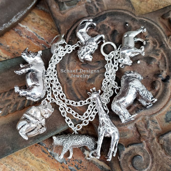 Susan Cummings 7 Charm Endangered Species African Animal Charm Bracelet | Arizona