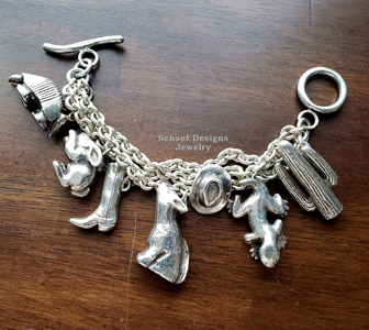 Vintage Susan Cummings Sterling Silver Southwestern Charm Bracelet | Arizona