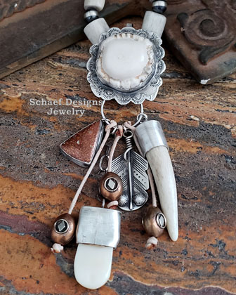 Schaef Designs Antler Copper & Sterling Silver Token Pendant | Arizona