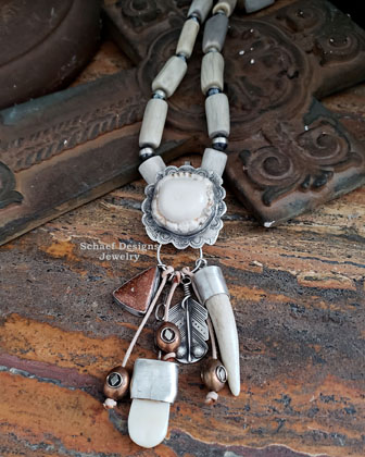 Schaef Designs Antler Copper & Sterling Silver Token Pendant | Arizona