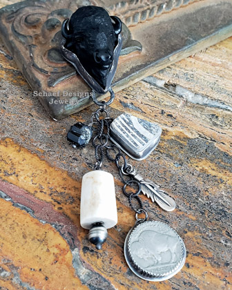 Old heavy sterling silver squash blossom wire earrings | Schaef Designs Native American turquoise Jewelry | New Mexico 