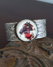 Schaef Designs Bridle Rosette & Sterling Silver Cuff Bracelet | Arizona 