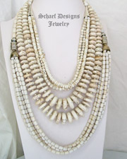 Schaef Designs Off White Buffalo Turquoise & agate Necklace Pairings | New Mexico