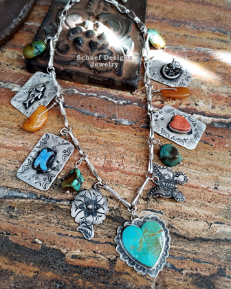 Fred Harvey influenced dog tags collectible for charm bracelets and tourist necklaces | Arizona