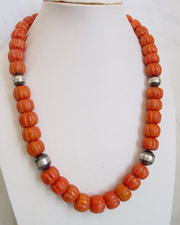 Schaef Designs Large Coral & Navajo Pearl Necklace | New Mexico 