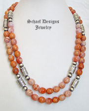 Schaef Designs Crab Fire Agate Tube Bead Necklaces | Southwestern Basics | New Mexico