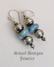 Schaef Designs Denim Lapis & Bench Bead Earrings | New Mexico 