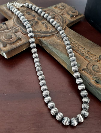 Schaef Designs fluted sterling silver long necklace | Arizona