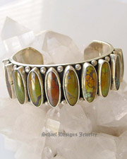  Dan Dodson Green Turquoise Cuff Bracelet |  Schaef Designs Southwestern Jewelry | Arizona 