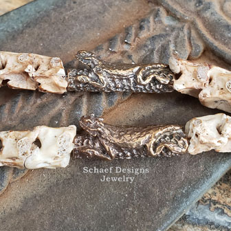 Schaef Designs Snake Vertebrae with Bronze Necklace & Indian Chief Pendant | Arizona 