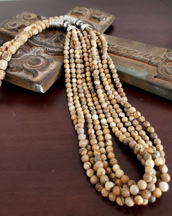Schaef Designs Picture jasper & sterling silver 5 strand southwestern necklace | Arizona