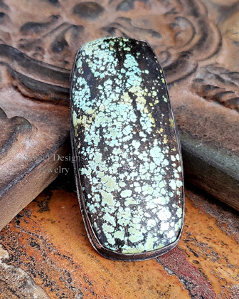 Huge mint hubei turquoise & black silver pendant | Schaef Designs Jewelry | Arizona