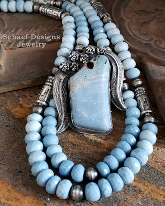  Schaef Designs 4 strand Italian Coral & sterling silver necklace | New Mexico 