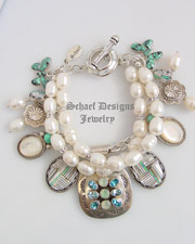 Schaef Designs Opal Topaz Pearl & Turquoise Charm Bracelet | New Mexico