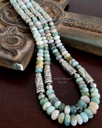 Schaef Designs Pastel (Morganite) Tube Bead Necklace Set | Arizona