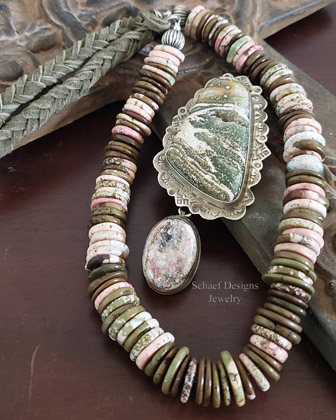 Schaef Designs Dumortierite & Deerskin Tassel Pendant & Necklace Collection | Arizona