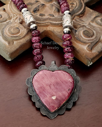  Schaef Designs Purple Spiny Black Silver Heart Pendant | Arizona