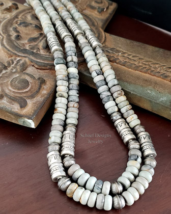 Schaef Designs Variscite & sterling silver leaf oval pendant | New Mexico 