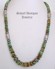  Schaef Designs Royston turquoise & Sterling Silver tube bead necklace | New Mexico