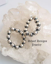 Small sterling silver bench bead hoop wire earrings | Schaef Designs | New Mexico