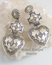 Schaef Designs Turquoise & Sterling Silver Cross CLIP Earrings | Schaef Designs | New Mexico