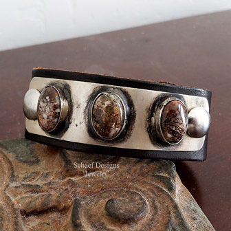 Schaef Designs AZ Wildhorse ID Leather bracelet | Arizona 
