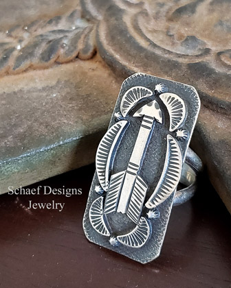 Schaef Designs Native American sterling silver arrow ring  | Arizona 