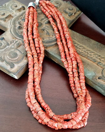  Schaef Designs Mediteranean Coral 4 Strand Necklace | Arizona