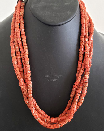  Schaef Designs Mediteranean Coral 4 Strand Necklace | Arizona