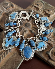 Schaef Designs dumortierite & stamped sterling silver cuff bracelet | Arizona
