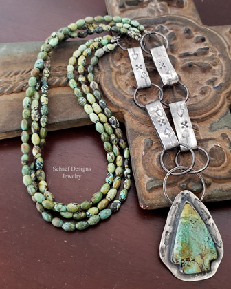 Schaef Designs Green Turquoise Arrowhead Pendant & Necklace Set
| Arizona