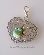 Schaef Designs Turquoise Dog Bone & Sterling Silver cat tag pet jewelry | Schaef Designs artisan handcrafted Jewelry | Arizona