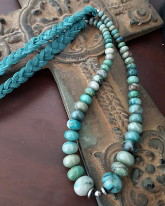 Schaef Designs Morrisonite & Teal Braid Necklace | Arizona