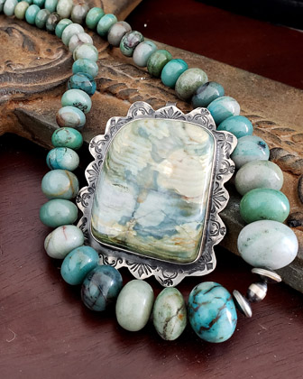 Schaef Designs Morrisonite Jasper & Stamped Sterling Silver Pendant | Arizona 