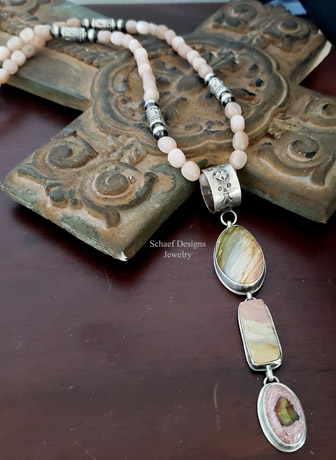 Schaef Designs Morrisonite Owhee Opal & Sterling Silver Totem Pendant | Arizona 