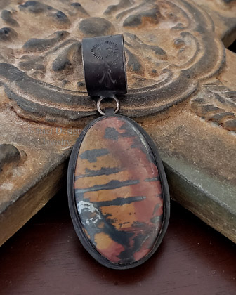  Schaef Designs Schaef Designs Copper Indian Paint Stone Black Silever Pendant | Arizona 