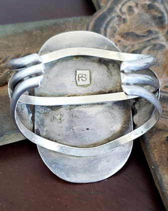 Large Vintage 2 Stone Turquoise & Sterling Silver Cuff Bracelet | Schaef Designs | Arizona 