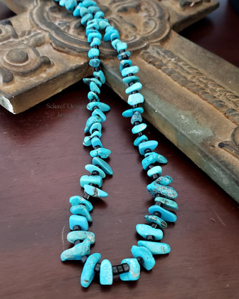 Schaef Designs Turquoise Nugget & Black Heishi Necklace | Arizona 